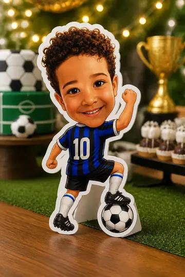 Foto do display na mesa da festa: Jogador de futebol