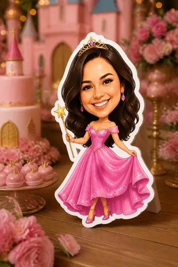 Foto do display na mesa da festa: Princesa
