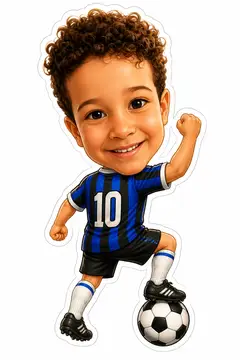Caricatura cabeçuda da sua foto: Jogador de futebol