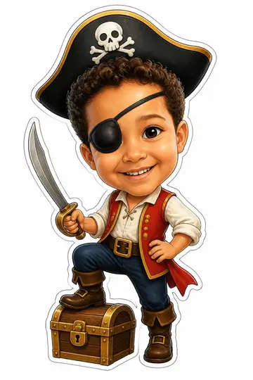 Caricatura cabeçuda da sua foto: Pirata