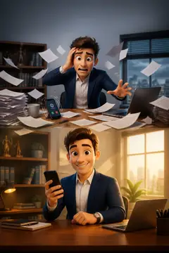 Vídeo 3D cartoon: a dor e a solução — Advocacia & contabilidade