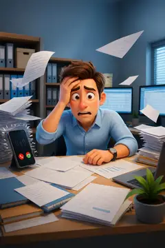 Vídeo 3D cartoon: a dor e a solução — Contabilidade & escritório