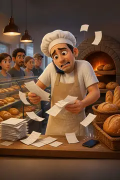 Vídeo 3D cartoon: a dor e a solução — Padaria, açaí & sorveteria
