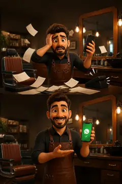 Vídeo 3D cartoon: a dor e a solução — Salão & barbearia