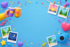 Elementos 3D de Dia do Amigo pra fundo (Amizade)
