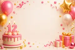 Elementos 3D de Aniversário da loja pra fundo (Festa de aniversário)