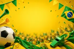 Elementos 3D de Torcida do Brasil pra fundo (Clima de torcida)