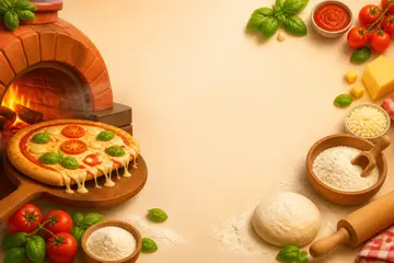 Elementos 3D de Dia da Pizza pra fundo (Forno a lenha)