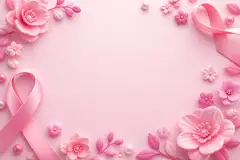 Elementos 3D de Outubro Rosa pra fundo (Laço rosa)