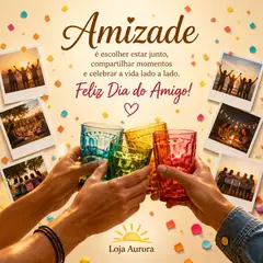 Mensagem "Feliz Dia do Amigo" com a sua logo (Amizade)