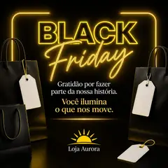 Mensagem "Feliz Black Friday" com a sua logo (Preto e neon)