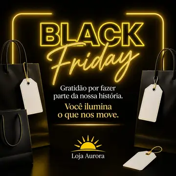 Mensagem "Feliz Black Friday" com a sua logo (Preto e neon)