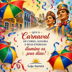 Mensagem "Feliz Carnaval" com a sua logo (Frevo pernambucano)