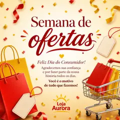Mensagem "Feliz Dia do Consumidor" com a sua logo (Semana de ofertas)
