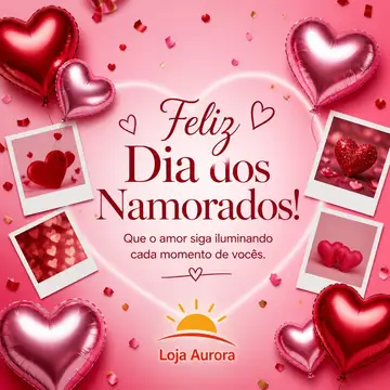 Mensagem "Feliz Dia dos Namorados" com a sua logo (Moderno e divertido)