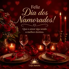 Mensagem "Feliz Dia dos Namorados" com a sua logo (Romântico clássico)