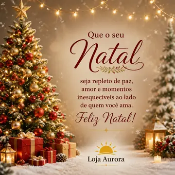 Mensagem "Feliz Natal" com a sua logo (Natal clássico)