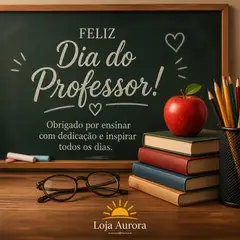 Mensagem "Feliz Dia do Professor" com a sua logo (Sala de aula)