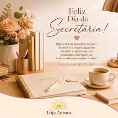Mensagem "Feliz Dia da Secretária" com a sua logo (Escritório)