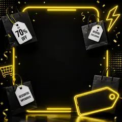 Post de promoção: Black Friday (Preto e neon)