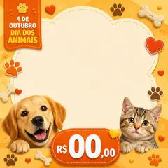 Post de promoção: Dia dos Animais (Pets felizes)