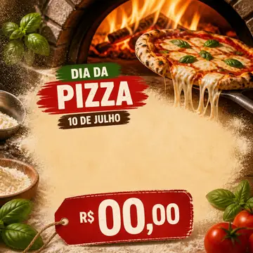 Post de promoção: Dia da Pizza (Forno a lenha)