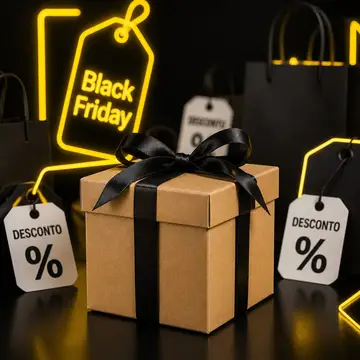 Seu produto no clima de Black Friday (Preto e neon)