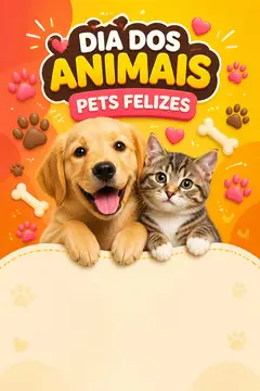 Story de Dia dos Animais (Pets felizes)