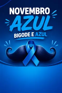 Story de Novembro Azul (Bigode e azul)