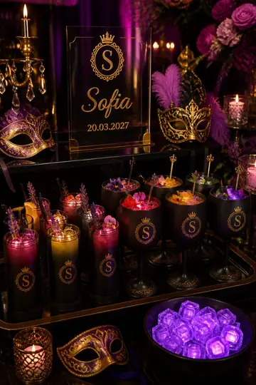 Bar de drinks sem álcool: 15 anos baile de máscaras