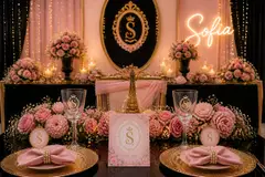 Mesa da debutante: 15 anos paris romântica