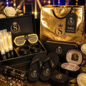 Kit pista e lembrancinhas: 15 anos black & gold