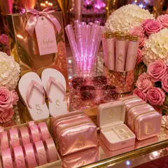 Kit pista e lembrancinhas: 15 anos rosa e dourado clássico