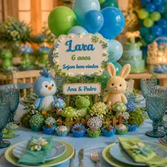 Centro de mesa dos convidados: Aniversário infantil
