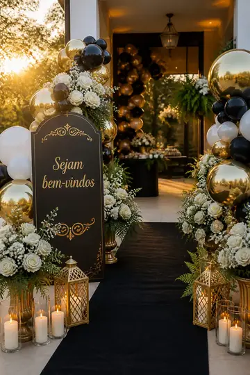 Entrada e recepção: Aniversário adulto
