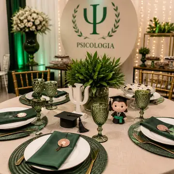 Foto profissional da sua mesa de formatura: Psicologia