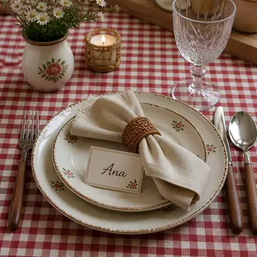 Detalhe do lugar à mesa: Almoço de domingo