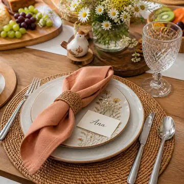 Detalhe do lugar à mesa: Brunch