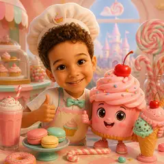 Aniversariante no tema Confeitaria e doces