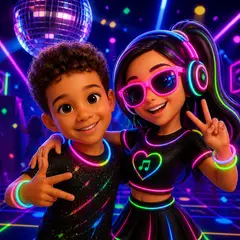 Aniversariante no tema Neon party