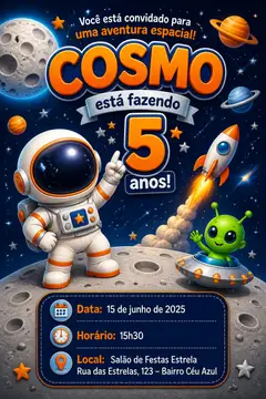 Convite digital: festa Astronauta