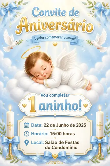 Convite digital: festa Batizado