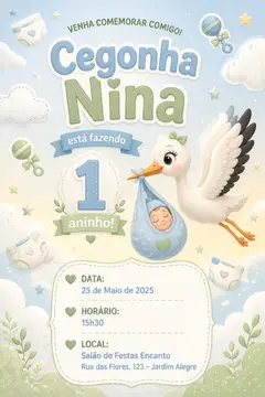 Convite digital: festa Chá de bebê