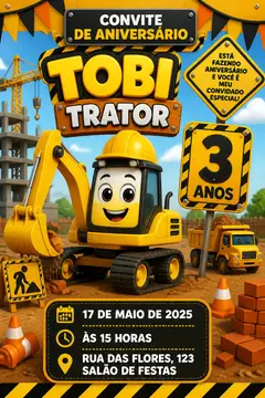 Convite digital: festa Construção