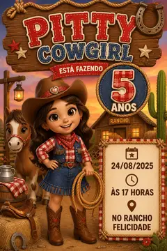 Convite digital: festa Country e rodeio