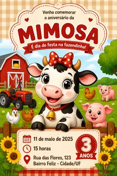 Convite digital: festa Fazendinha