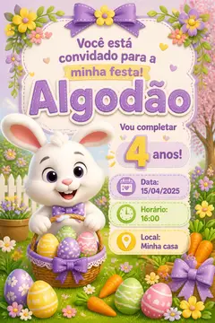 Convite digital: festa Páscoa