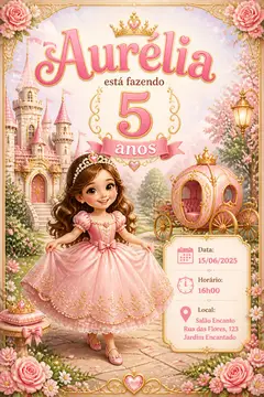 Convite digital: festa Princesa
