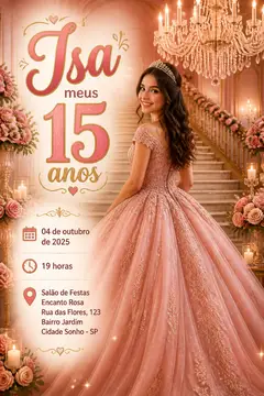 Convite digital: festa 15 anos