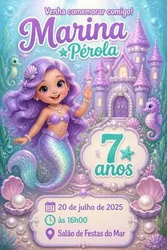 Convite digital: festa Sereia